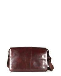 Bosca Leather Messenger Bag Dark Brown One Size