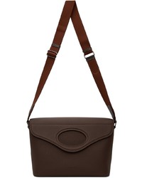 Burberry Brown Leather Pocket Messenger Bag