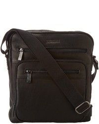 Kenneth Cole Reaction Columbian Leather 225 Single Gusset Top Zip Day Bag Messenger Bags