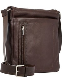 Barneys New York Contrast Trim Medium Crossbody Bag Dark Brown