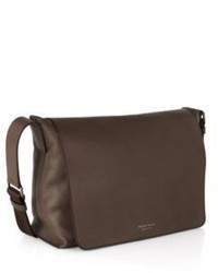 Hugo Boss Softy Mess Flap Leather Messenger Bag Shoulder Strap One Size Brown