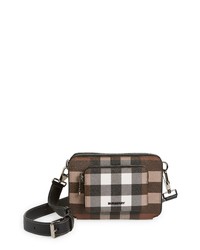 Burberry Jake Check Faux Leather Crossbody Bag In Dark Birch Brown At Nordstrom