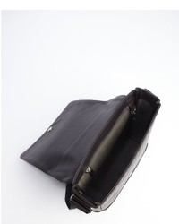 Salvatore Ferragamo Dark Brown Gancio Detail Leather Messenger Bag