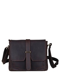 Dark Brown Leather Messenger Bag