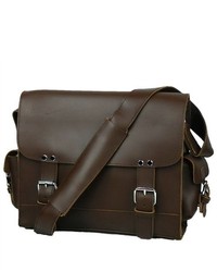 Vagabond Traveler 13 Cowhide Leather Messenger Handbag Collection L78 Coffee Brn