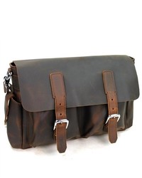 Vagabond Traveler 17 Cowhide Casual Leather Messenger Bag L51 Dark Vintage