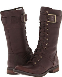 Dark Brown Leather Mid-Calf Boots