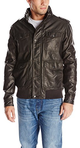 Izod leather bomber discount jacket