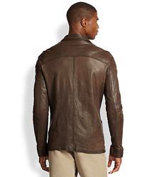 Billy Reid Military Leather Shirt Jacket