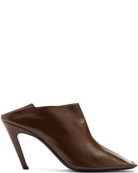 Balenciaga Quadro Square Toe Foldable Heel Leather Mules