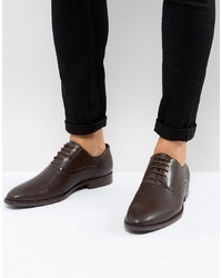 ASOS DESIGN Asos Oxford Shoes In Brown Faux Leather With Emboss Detail