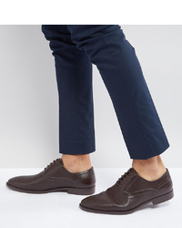 ASOS DESIGN Asos Wide Fit Oxford Shoes In Brown Faux Leather With Emboss Detail
