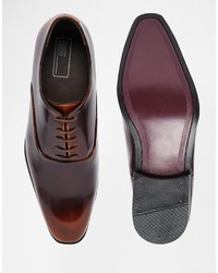 Asos Brand Oxford Shoes In Tan Leather