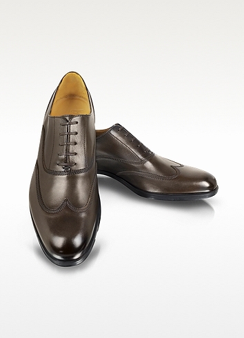 Moreschi Brunei Brown Leather Wingtip Oxford Shoes, $510 | Forzieri |  Lookastic