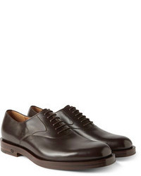 Gucci Dark Brown Leather Oxford Shoes