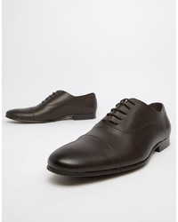 Office Flounder Toe Cap Oxford Shoes In Brown Leather
