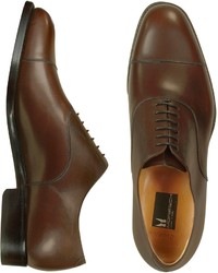 Moreschi Londra Dark Brown Calfskin Cap Toe Oxford Shoes