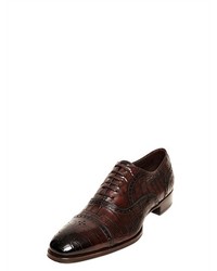 Max Verre Croc Embossed Leather Oxford Shoes