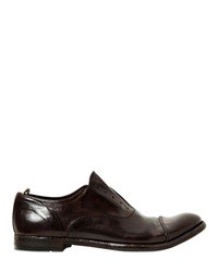 Officine Creative Brushed Leather Slip On Oxford Shoes