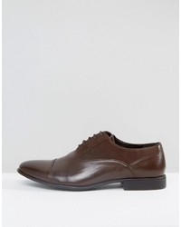 Asos Oxford Shoes In Brown Faux Leather