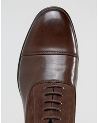 Asos Oxford Shoes In Brown Faux Leather