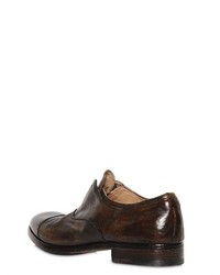 Premiata Washed Leather Oxford Laceless Shoes