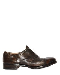 Premiata Washed Leather Oxford Laceless Shoes