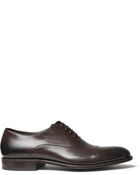 Hugo Boss Stockholm Cap Toe Burnished Leather Oxford Shoes