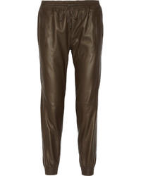 Dark Brown Leather Pajama Pants