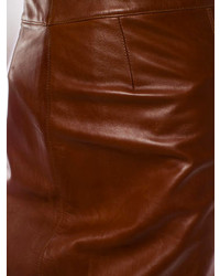 Carolina Herrera Leather Skirt