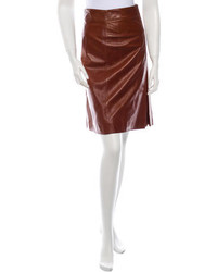 Carolina Herrera Leather Skirt
