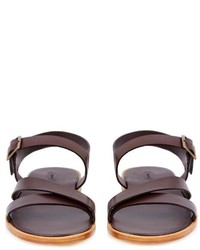 Façonnable Asymmetric Strap Leather Sandals
