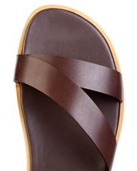 Façonnable Asymmetric Strap Leather Sandals