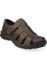Clarks Swing Cove Brown Leather Sandals
