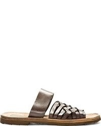 Dolce & Gabbana Dark Brown Leather Basketwoven Sandals