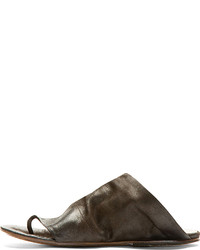 Marsèll Dark Brown Wrinkled Leather Sandals