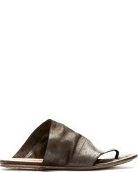 Marsèll Dark Brown Wrinkled Leather Sandals