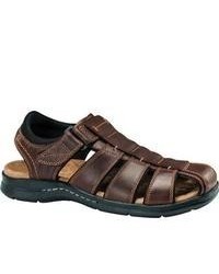 Dockers Marin Dark Brown Pull Up Leather Sandals