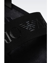 Giorgio Armani Sandal In Calfskin And Branded Fabric