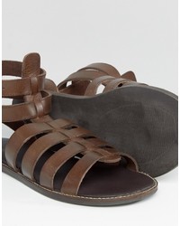 Asos Gladiator Sandals In Leather