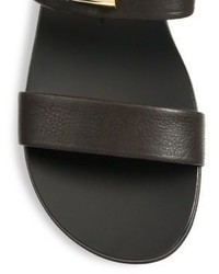 Giuseppe Zanotti Moro Leather Double Strap Slides