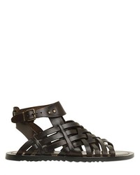 Woven Leather Gladiator Sandals