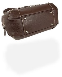 Buti Dark Brown Italian Pebble Calf Leather Satchel Bag