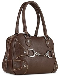 Buti Dark Brown Italian Pebble Calf Leather Satchel Bag