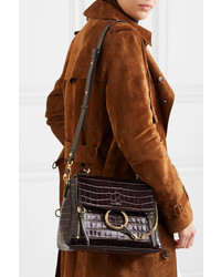 Chloé Faye Day Small Croc Effect Leather Shoulder Bag