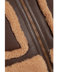 Chloé Shearling And Leather Jacket Brown
