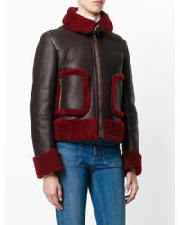 Chloé Shearling Trim Leather Jacket