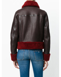 Chloé Shearling Trim Leather Jacket