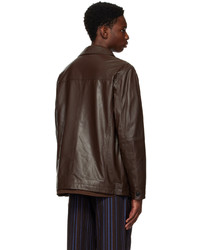 Saturdays Nyc Brown Driessen Leather Jacket