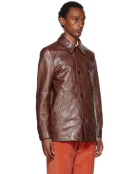 Paul Smith Brown Ed Leather Jacket
